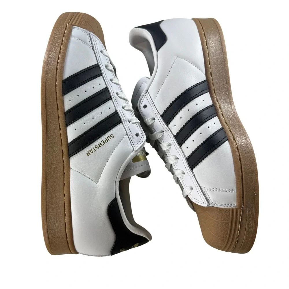 Adidas Superstar ADV Low Top Gum Sole White‎ Black Mens Sneakers Size 9 NEW